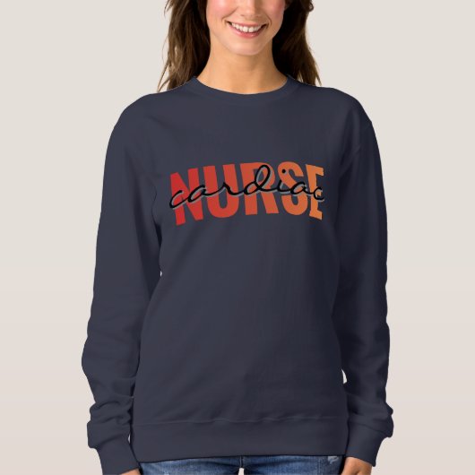 Sweatshirt Infirmière cardiaque Typographie moderne (Devant)