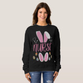 Sweatshirt Infirmière Chasse aux Oeufs de Pâques Rabbit Rn Jo (Devant entier)