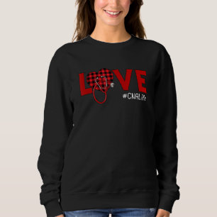 Sweatshirt Infirmière Cna Plaid Red Love Heart Stethoscope In