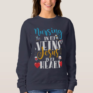 Sweatshirt Infirmière dans mes veines Christian RN Nurse