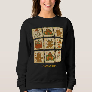 Sweatshirt Infirmière de fête Collage de Noël   Un séjour con