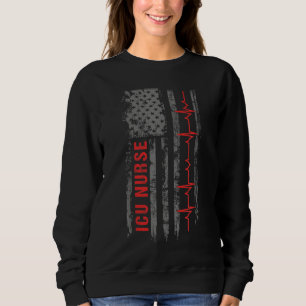 Sweatshirt Infirmière de l'ICU soins critiques drapeau améric