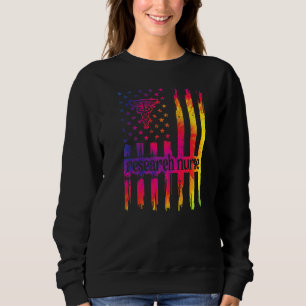 Sweatshirt Infirmière de recherche nous Drapeau Recherche Inf