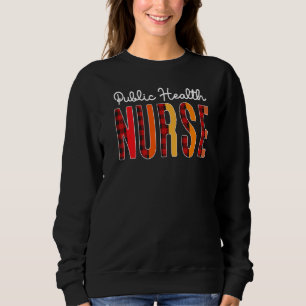 Sweatshirt Infirmière de santé publique Plaid Red Love Heart 