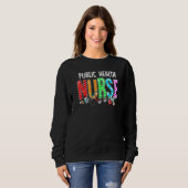 Sweatshirt Infirmière de santé publique Plaid Red Love Heart  (Devant entier)