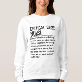 Sweatshirt infirmière de soins critiques (Devant)