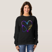 Sweatshirt Infirmière de voyage Watercol Love Heart Stethosco (Devant entier)
