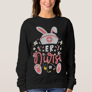 Sweatshirt Infirmière des urgences lapin Chapeau d'infirmière