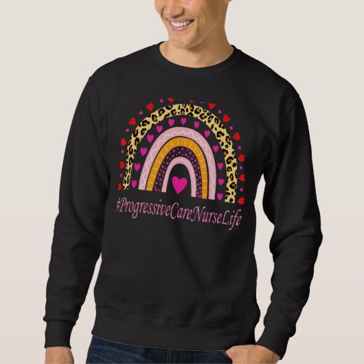 Sweatshirt Infirmière en soins progressifs Leopard Arc-en-cie (Devant)