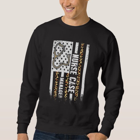 Sweatshirt Infirmière gestionnaire de cas stethoscope Drapeau (Devant)