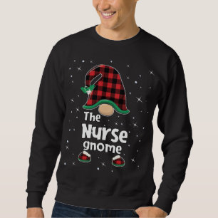 Sweatshirt Infirmière Gnome Buffalo Plaid Correspondant Cadea