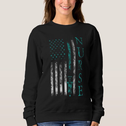 Sweatshirt Infirmière Lettre Infirmière diplômée initiale Amé (Devant)
