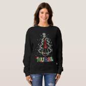 Sweatshirt Infirmière Noël Arbre Stethoscope Lpn Rn Vie (Devant entier)
