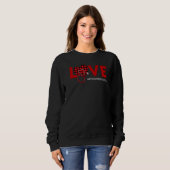 Sweatshirt Infirmière périphérique Plaid Red Love Heart Steth (Devant entier)