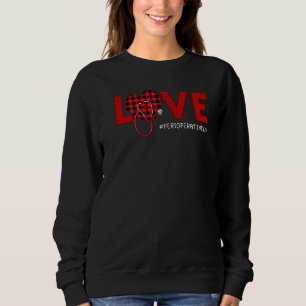 Sweatshirt Infirmière périphérique Plaid Red Love Heart Steth