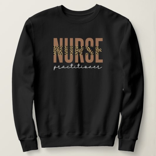 Sweatshirt Infirmière praticienne NP cheetah Graduation (Design devant)