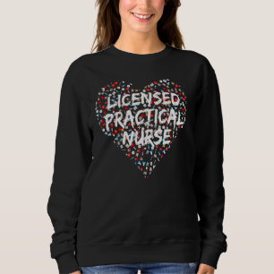Sweatshirt Infirmière pratique autorisée Conception cardiaque