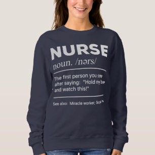 Sweatshirt Infirmière Sarcastique Définition : Tenir ma bière