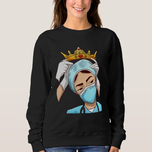 Sweatshirt Infirmière sauveteurs Princesse Reine Respect Femm (Devant)