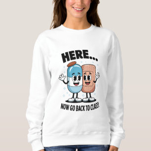 Sweatshirt Infirmière scolaire médicale professionnelle ici m