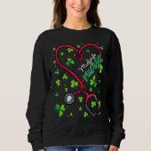 Sweatshirt Infirmière St. Patricks Day Love Stethoscope Rn (Devant)