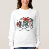 Sweatshirt Infirmière Stéthoscope Noël Mignon (Devant)