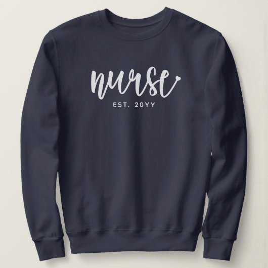Sweatshirt Infirmière sur mesure Typographie Est Infirmière d (Design devant)