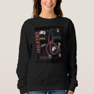 Sweatshirt Infirmière Typographie École Infirmière Jour Infir