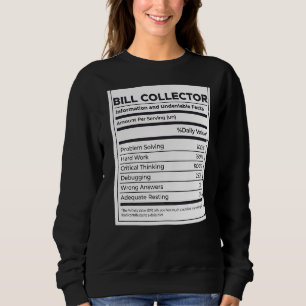 Sweatshirt Information sur la nutrition de Bill Collector