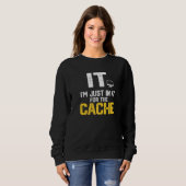 Sweatshirt Informatique Je ne suis là que pour le cache Helpd (Devant entier)