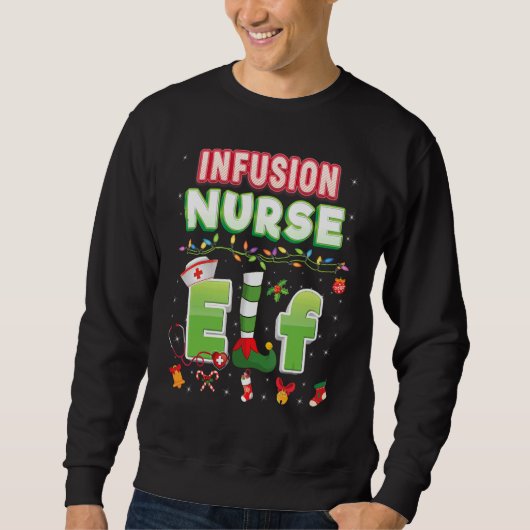 Sweatshirt Infusion Infirmière Elf Christmas Sweater laide-mo (Devant)