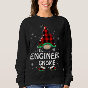 Sweatshirt Ingénieur Gnome Buffalo Plaid Matching Famille Chr
