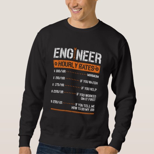 Sweatshirt Ingénieur Horaire Génie mécanique (Devant)
