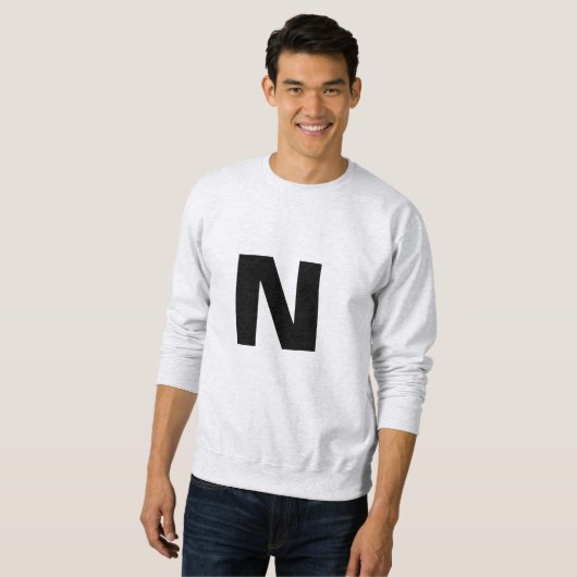 Sweatshirt Initial Letter Monogram Modern Trendy Personalized (Devant entier)