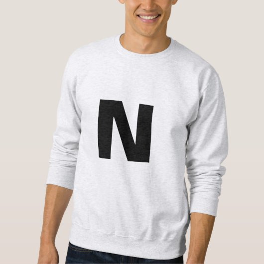 Sweatshirt Initial Letter Monogram Modern Trendy Personalized (Devant)