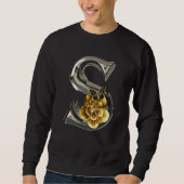 Sweatshirt Initial Letter S Monogram with Yellow Flowers and  (Devant)