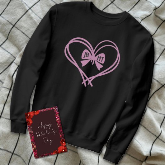 Sweatshirt Initiales monogrammes Valentines Coeur