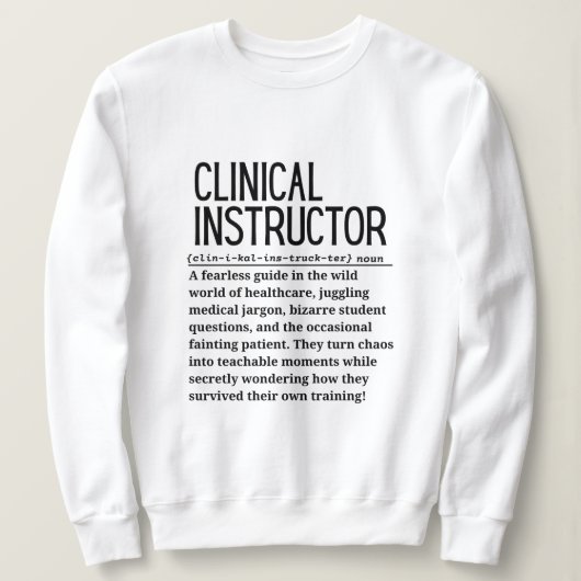 Sweatshirt Instructeur clinique (Design devant)