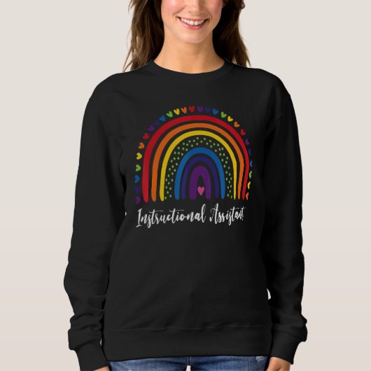 Sweatshirt Instructional Assistant Boho Rainbow Graduation Ap (Devant)