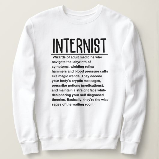 Sweatshirt Interniste (Design devant)