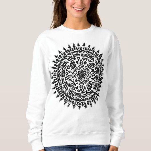 Sweatshirt Intricate Sacred Geometry handmade Mandala – (Devant)