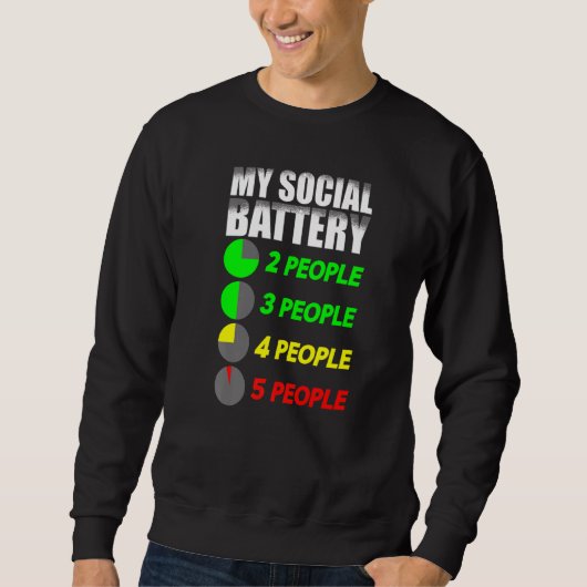 Sweatshirt Introduction Funny Ma Batterie Sociale Antisocial (Devant)