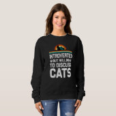 Sweatshirt Introverted Mais volonté de discuter des chats cha (Devant entier)
