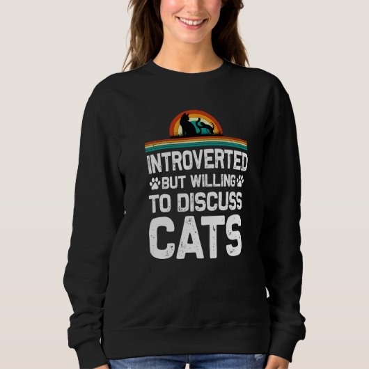 Sweatshirt Introverted Mais volonté de discuter des chats cha (Devant)