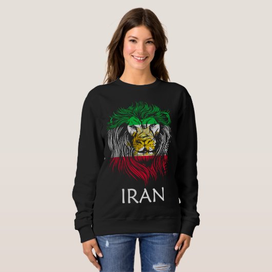 Sweatshirt Iranian Lion Head Flag Iran (Devant entier)