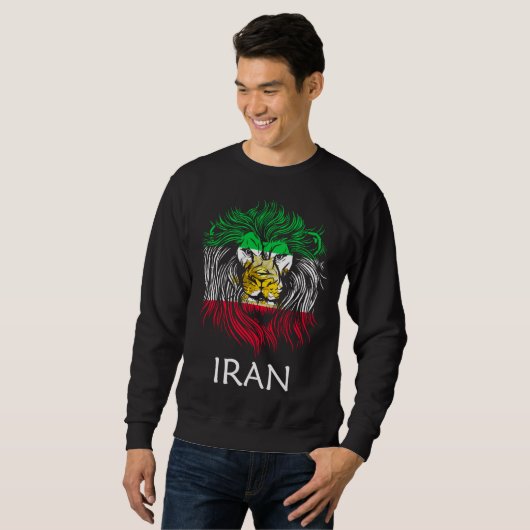 Sweatshirt Iranian Lion Head Flag Iran (Devant entier)