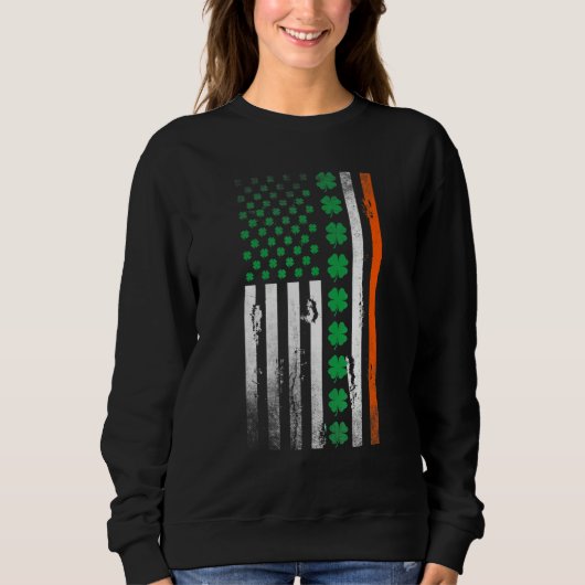 Sweatshirt Ireland Shamrock Flag Saint Patricks Day Irish Ame (Devant)