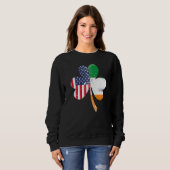 Sweatshirt Ireland Shamrock St Patricks Day IRISH US FLAG Pre (Devant entier)