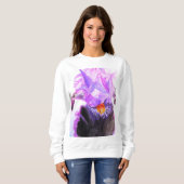 Sweatshirt Iris Pourpre Fleur Aquarelle Florale Anniversaire (Devant entier)