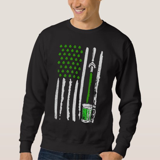 Sweatshirt Irish American Flag Draft Beer Shamrock St Patrick (Devant)